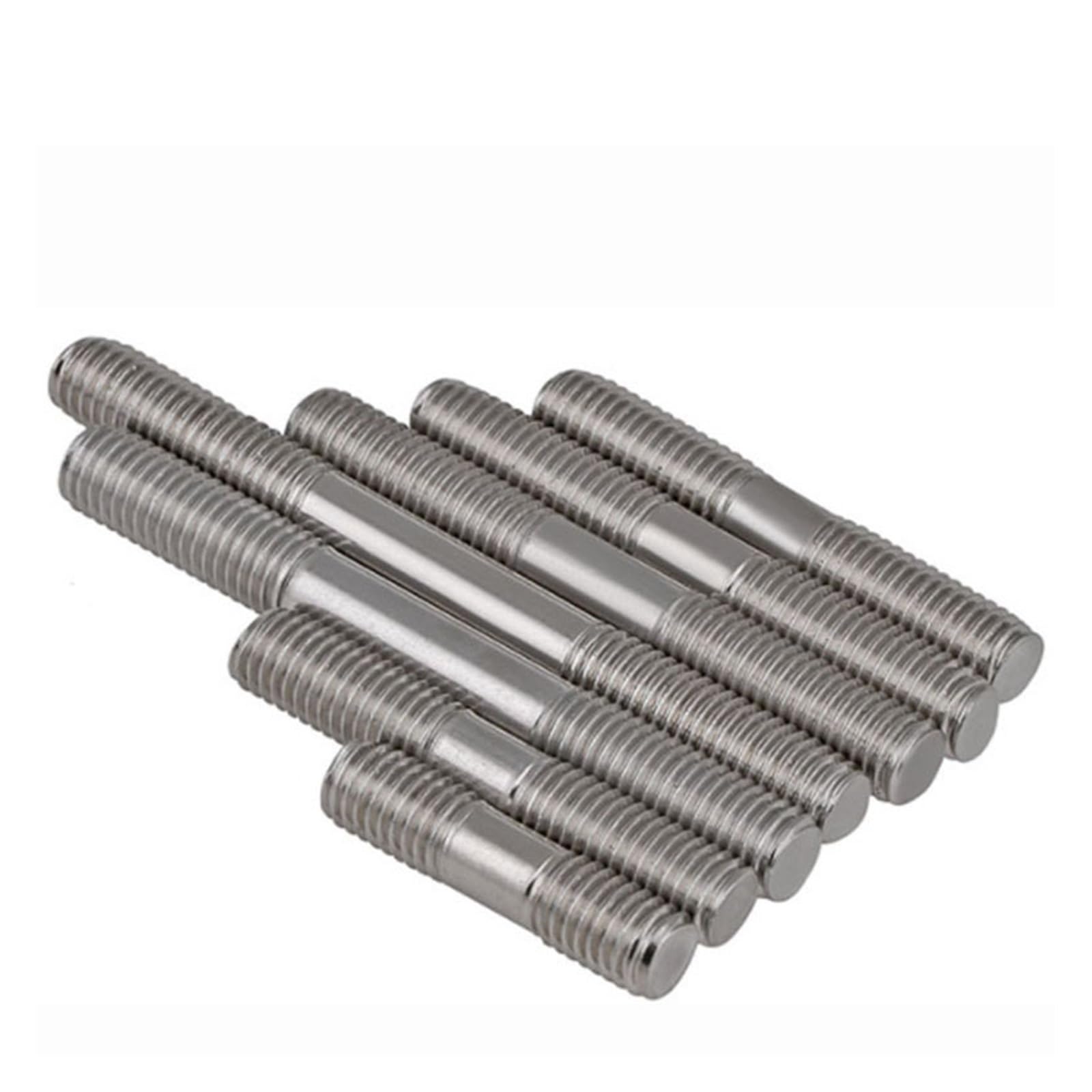 Perno a doppia estremità in acciaio inossidabile, Bulloni prigionieri filettati a doppia estremità, confezione da 3, acciaio inossidabile 304, M16-2,0 x 45 mm-200 mm(M16x120mm)