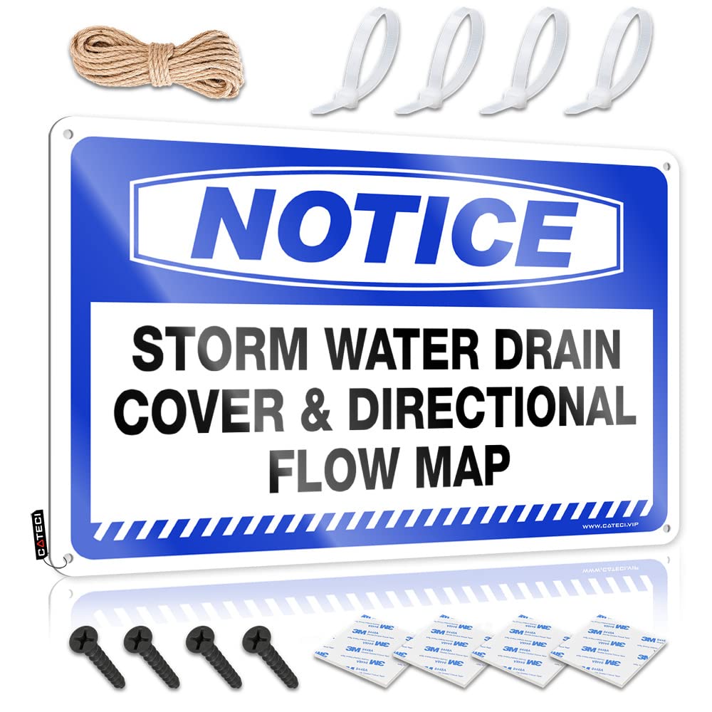 Ibwnbbusn One Color Tin Bar Signs Notice Storm Water Drain Cover & Directional Flow Map Tin Sign Bar Sign For Home Decor Man Cabe Decor(30X40cm)
