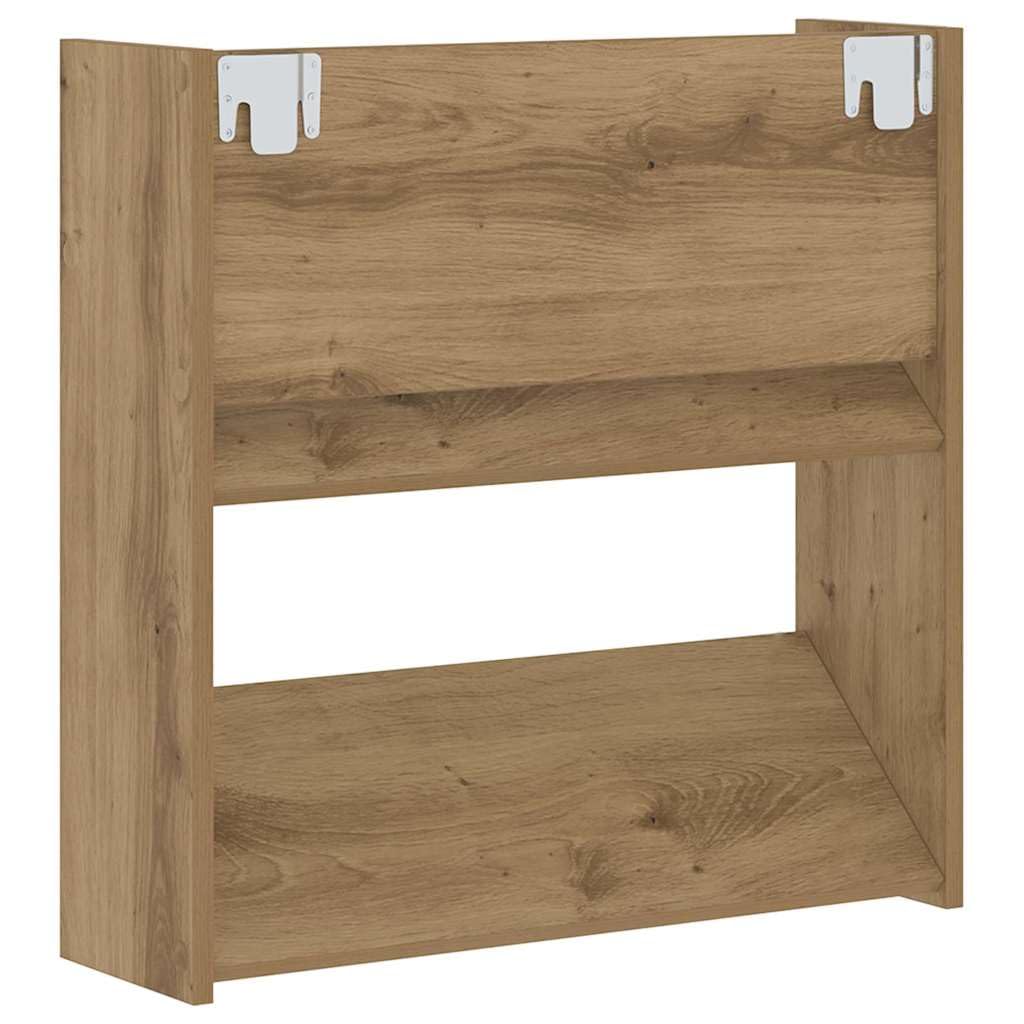 Wandschuhschrank aus Holzwerkstoff Artisan Eiche, 60 x 18 x 60 cm, 2 Regalfächer, für Flur Diele Eingang, platzsparende Schuhaufbewahrung mit Stabiler Wandmontage