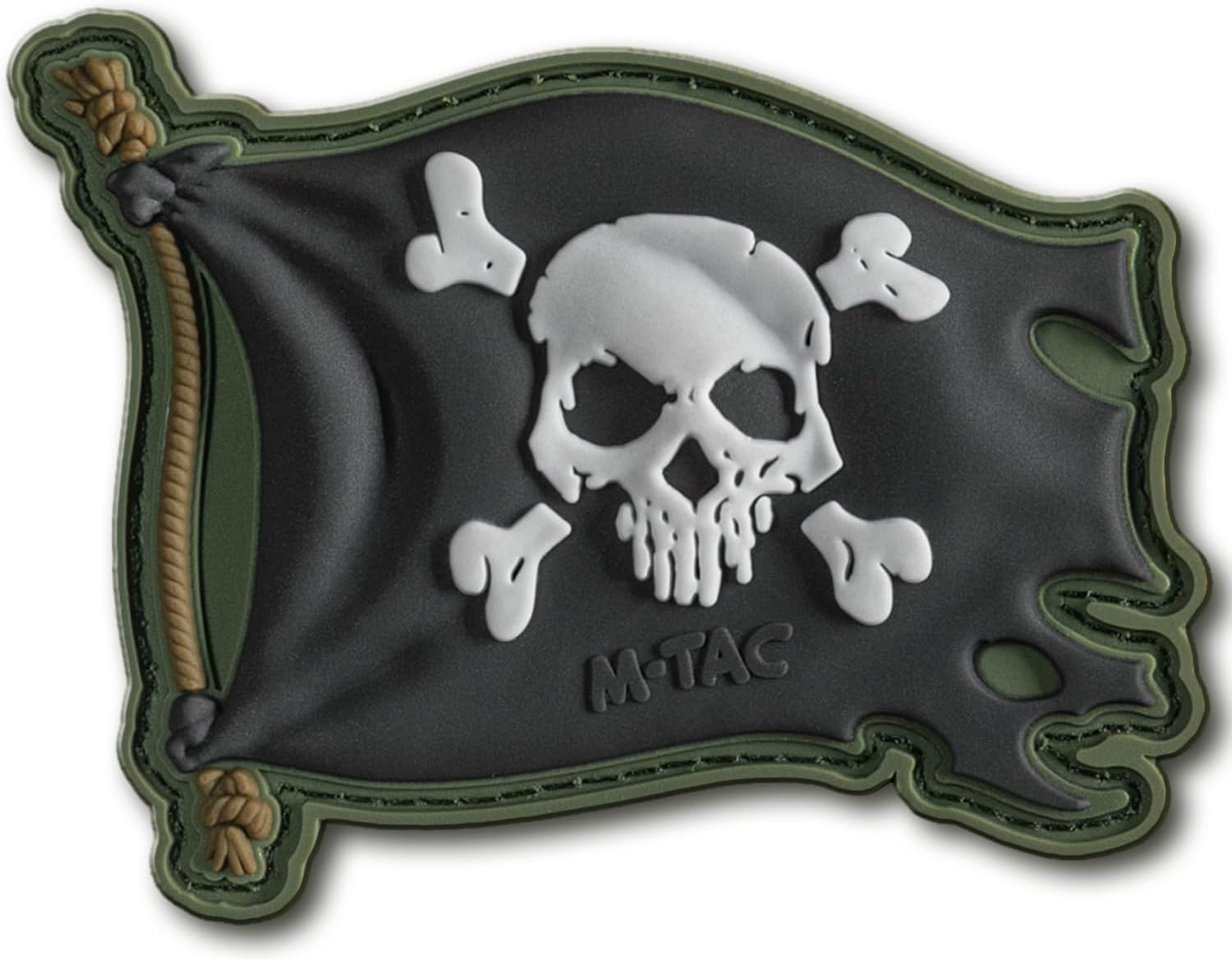 Patch Tactique Tête De Mort M-Tac - Crochets Velcro, Oxford Durable, 2,4 X 2,75 Pouces, Olive, Pour Sac, Gilet, Airsoft - 8