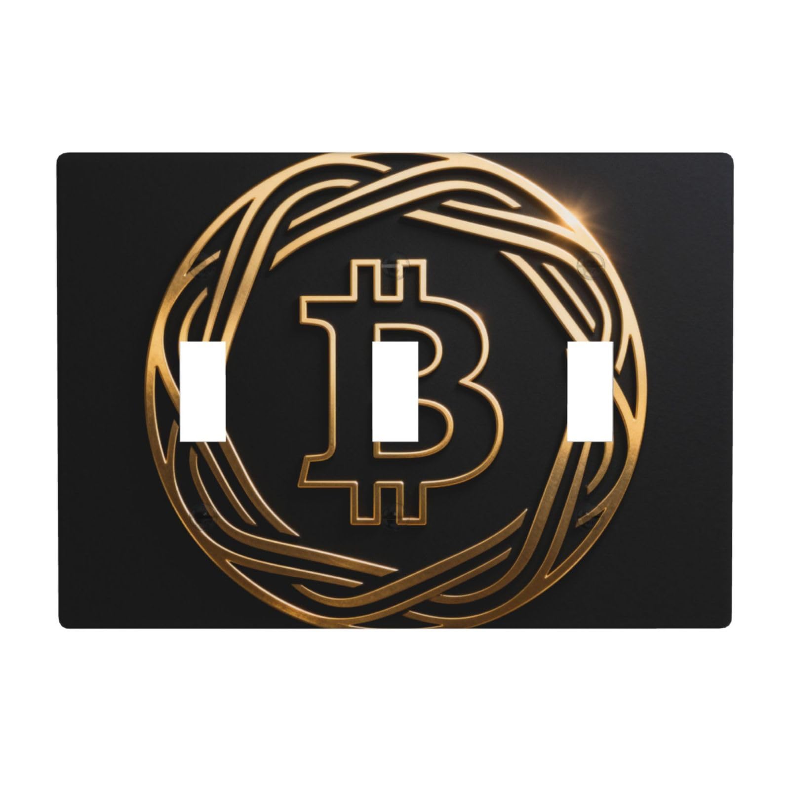 Bitcoin 3 Gang Switch Plate Cover-Unbreakable Polycarbonate Wall Plate, Heat Resistant Toggle Switch Decor for Home