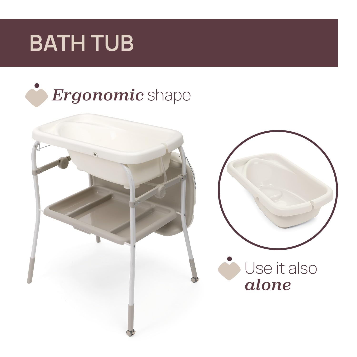 Chicco Cambiador Plegable Soft Bubble Armonía, Cambiador para Bebé con Bañera Integrada, Cubeta Extraíble 4en1, Estructura Ahorraespacio con Ruedas, Altura Regulable, Patas con Efecto Madera