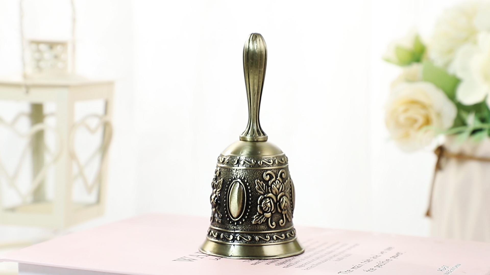 Clochette En Laiton Avec Poignée - Sonnette De Table Pour Dîner, Méditation, Appel - Design Vintage