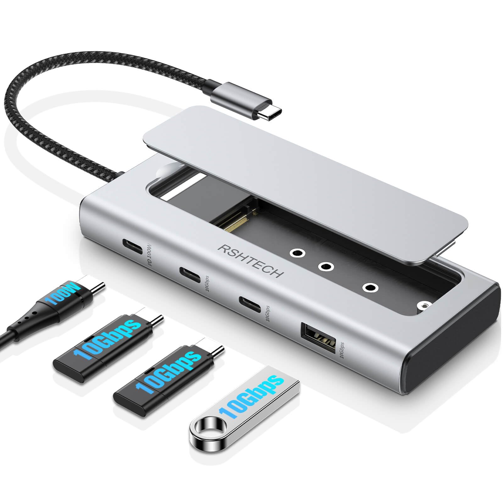 Amazon.co.jp: RSHTECH 5-in-1 USB Cハブ M.2 NVMe/SATA SSD