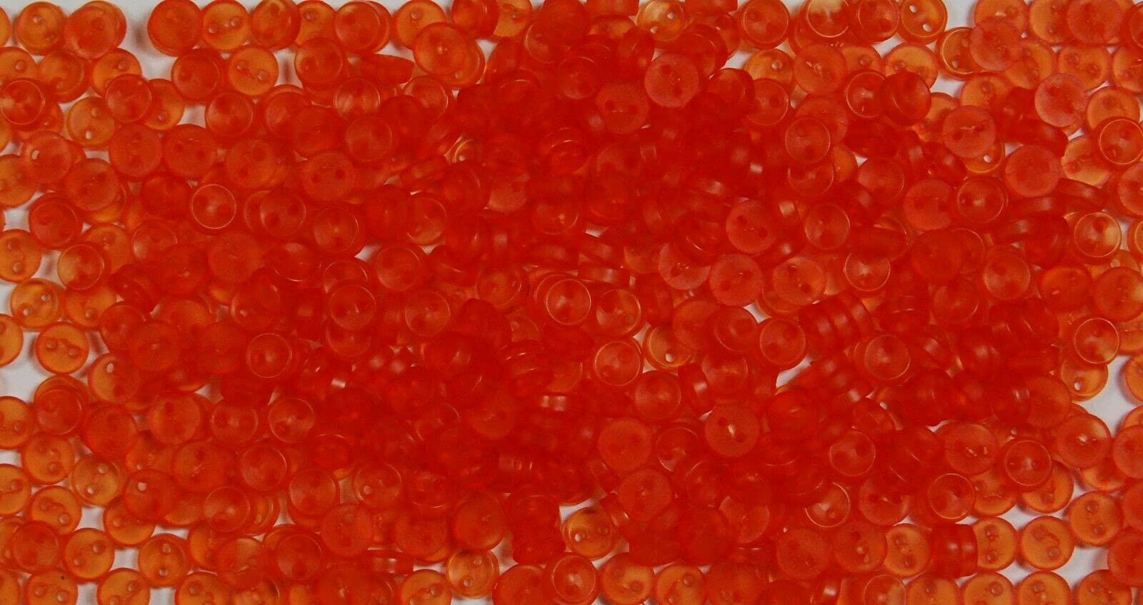 celloexpress 5mm Transparent Orange Circles Mini Doll Buttons for Dolls & Soft Toys Clothes - 5mm Assorted Round Colours & Designs (Pack of 1000, Transparent Orange Circles) โ image 1