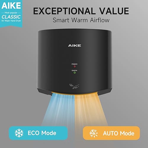 Miniatura 4 de AIKE Limpiador de aire compacto secador de manos 110V 1400W Negro (con enchufe de 2 pines) Modelo AK2630S