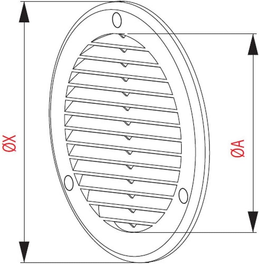 Circle Air Vent Grille Cover 241mm (9.5inch) Brown ABS Plastic, 200mm - Image 3