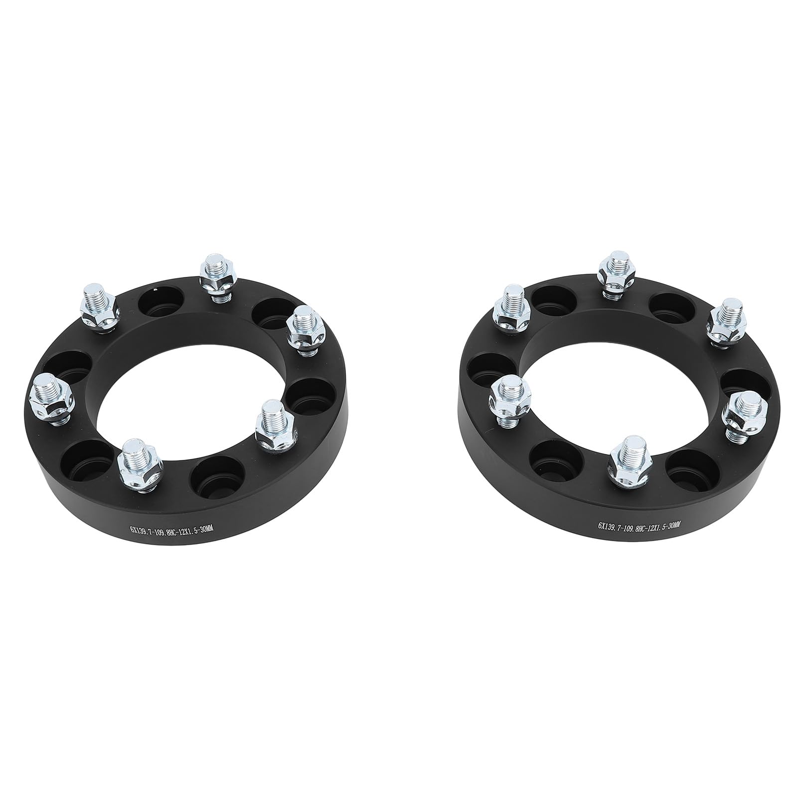 POENVFPO Zestaw Dystansów kół Stop Aluminium 30mm Dystans Koła 6 śrub 6x139,7mm do Pickupa SUV Dystans Piasty Koła dla L200 B2500 (BLACK)