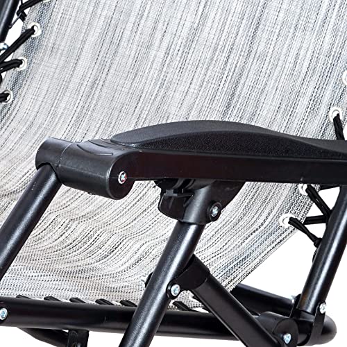 Image of STAR WORK Stainless Steel Zero Gravity Chair, Lawn Chair Recliner Lounge, Portable Camping Folding Beach Chair With Removable Pillow (Greyy)