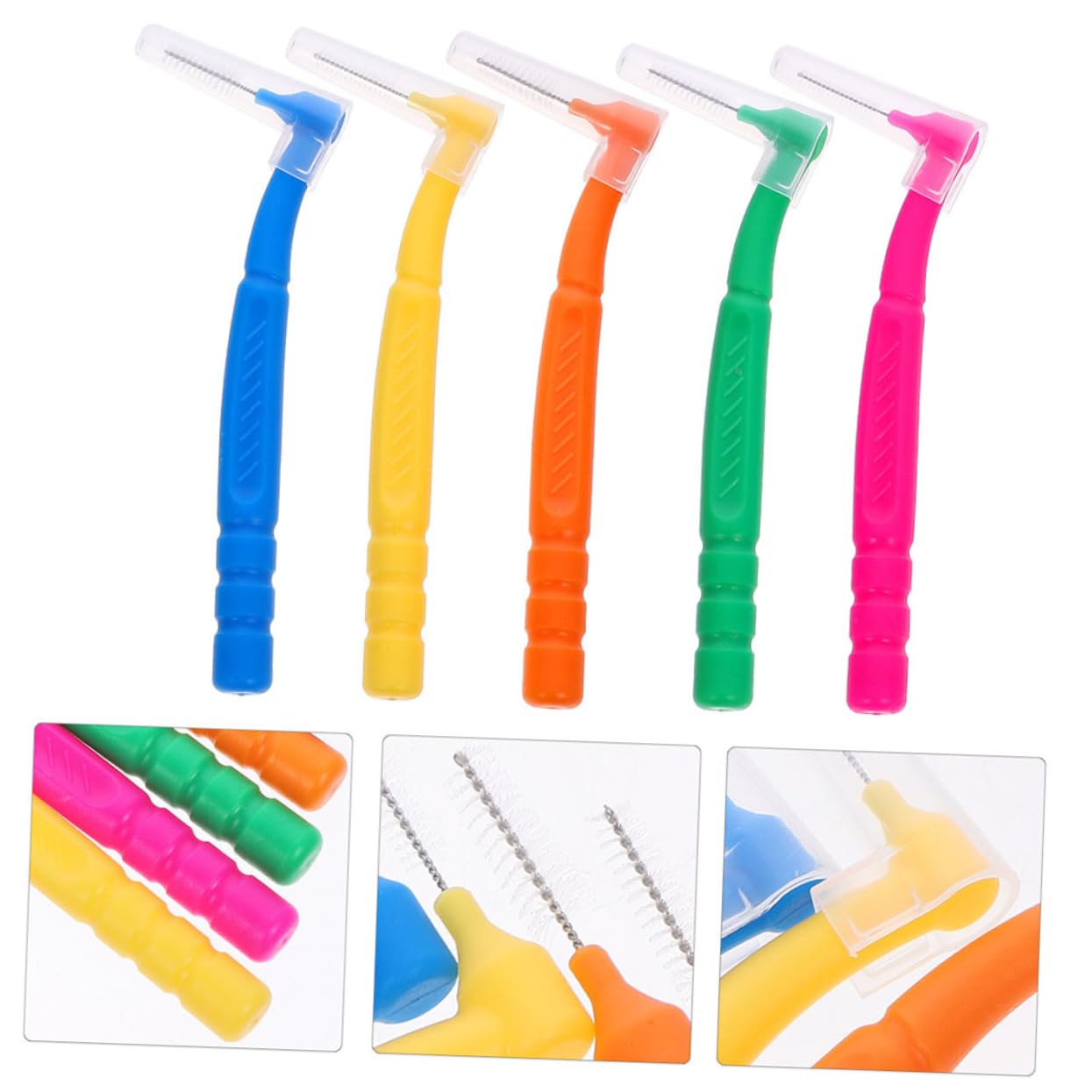 5 set Spazzolino Interdentale Spazzolini Da Denti Spazzolino Per La Pulizia Di Fessure Denti Gengive Spazzolino Easy Ends Piccolo Pulisci Interdentale Spazzolino 30 pezzi*5