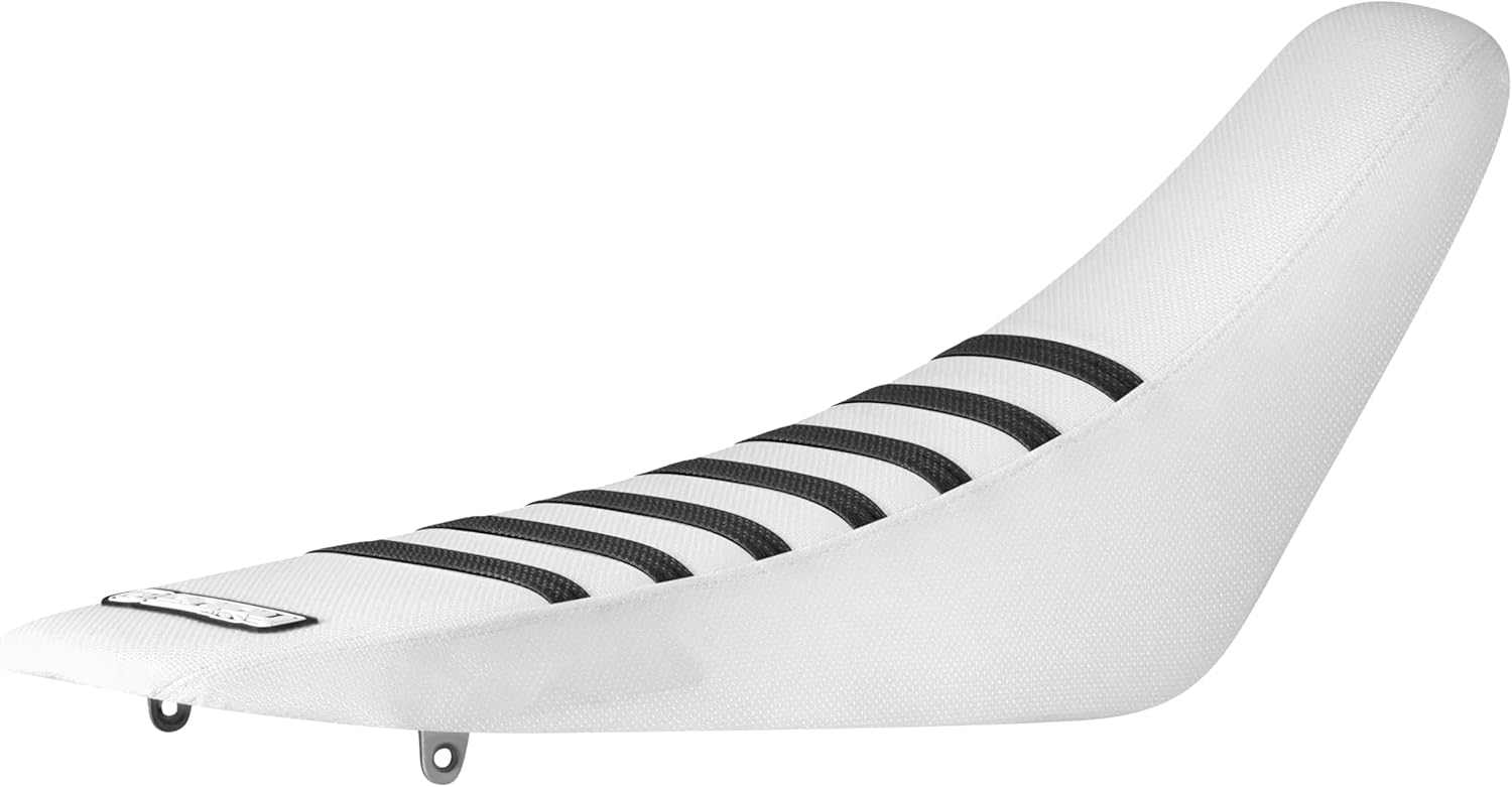 Enjoy Mfg Seat Cover - Compatible with DRZ 400 - All White w/Black Ribs - #70