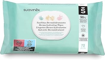 Suavinex toallitas bebé dermohidratantes 72 unidades, aptas para pieles atópicas, 100% biodegradables, 96% ingredientes...