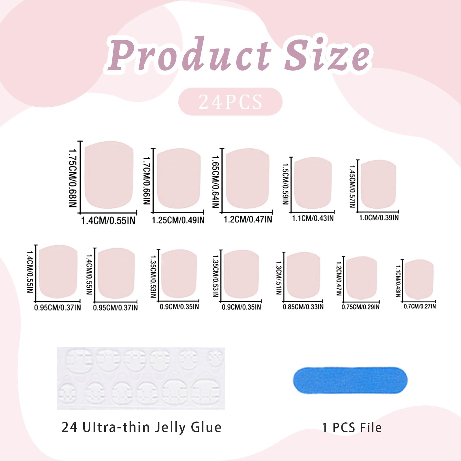 24 pezzi viola Press on Nail Breve Quadrato French False Unghie Finte Design Lucido Viola Nero Stick sulle unghie per donne e ragazze