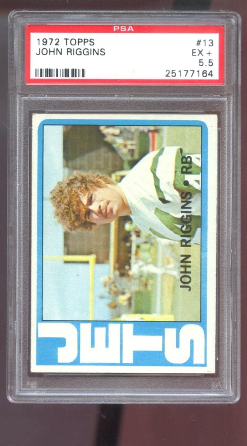 1972 Topps #13 John Riggins ROOKIE RC PSA 5.5 Graded Football Card New York Jets