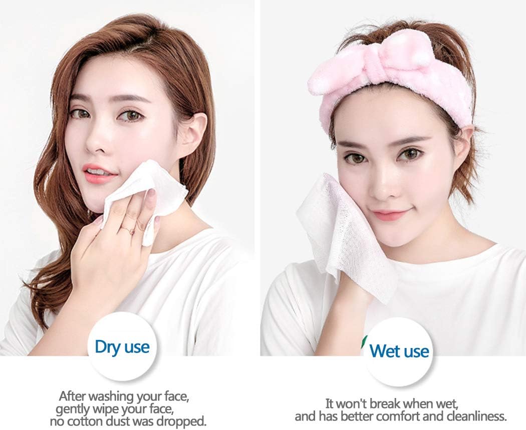 Ranvi Disposable Cleansing Facial Towel, Non-Woven Disposable Wipes, Soft Face Makeup Pads, of Disposablse Beauty Towels(2 Pack) - Image 3