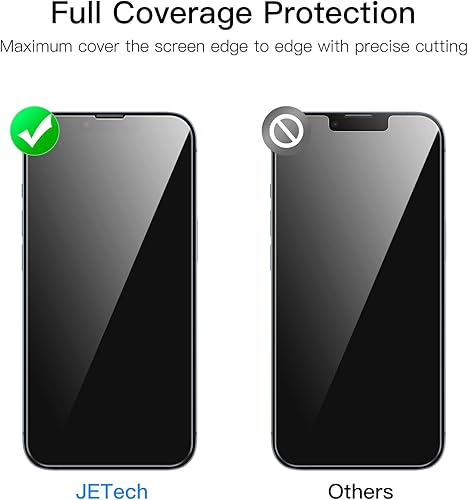 Miniatura 9 de JETech Protector de pantalla para iPhone 15 Pro de 6.1 pulgadas con protector de lente de cámara, herramienta de fácil instalación, película de