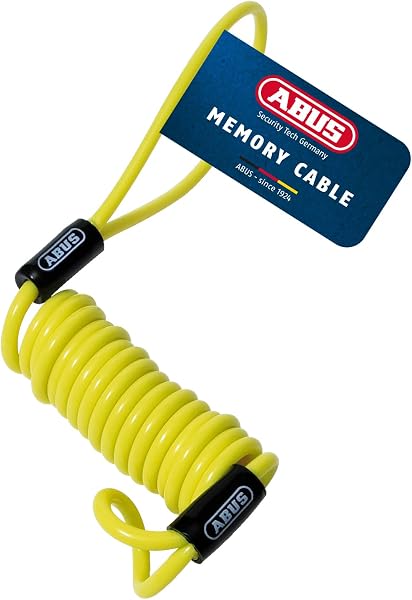 ABUS Memory Cable - cable recordatorio para el recordatorio visual del bloqueo del disco de freno - para la seguridad de la moto, amarillo - 1