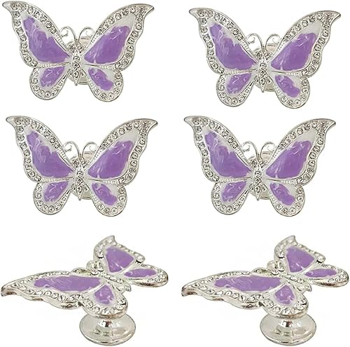 brandname Pomo de mariposa decorativo para muebles, 6 piezas de accesorios para el hogar, gabinete, cajón, armario, aparador, baño, cocina, armario,