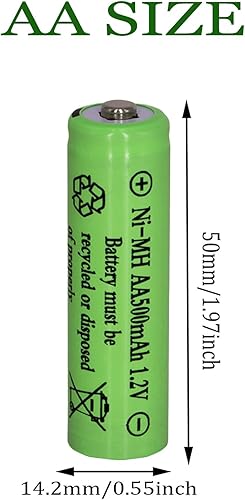 Miniatura 6 de Paquete de 16 pilas de luces solares AA de 500 mAh, batería recargable de 1.2 V Ni-MH doble A para luces solares al aire libre, luces de cadena,