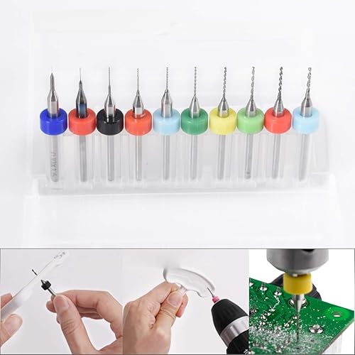 Miniatura 8 de KATUR Mini brocas de PCB 10 unids carburo espiral flauta carburo micro brocas herramienta rotativa joyería CNC tablero grabado de potencia