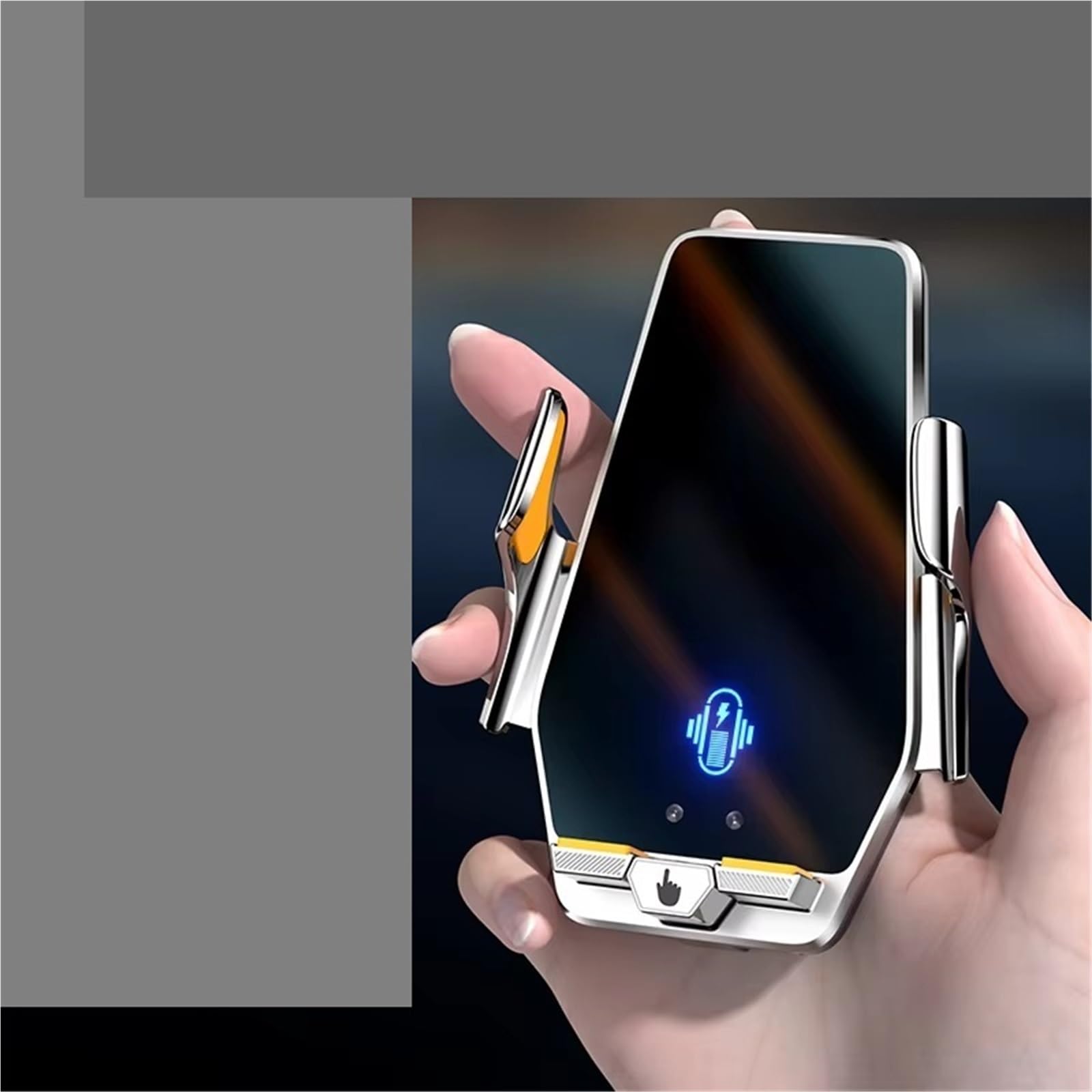 Per IPhone 15 14 13 12 Supporto Universale Telefono Auto Stazione Ricarica Rapida Wireless 66 W Caricabatterie Automatico A Induzione Infrarossa Porta Cellulare Auto(Black)