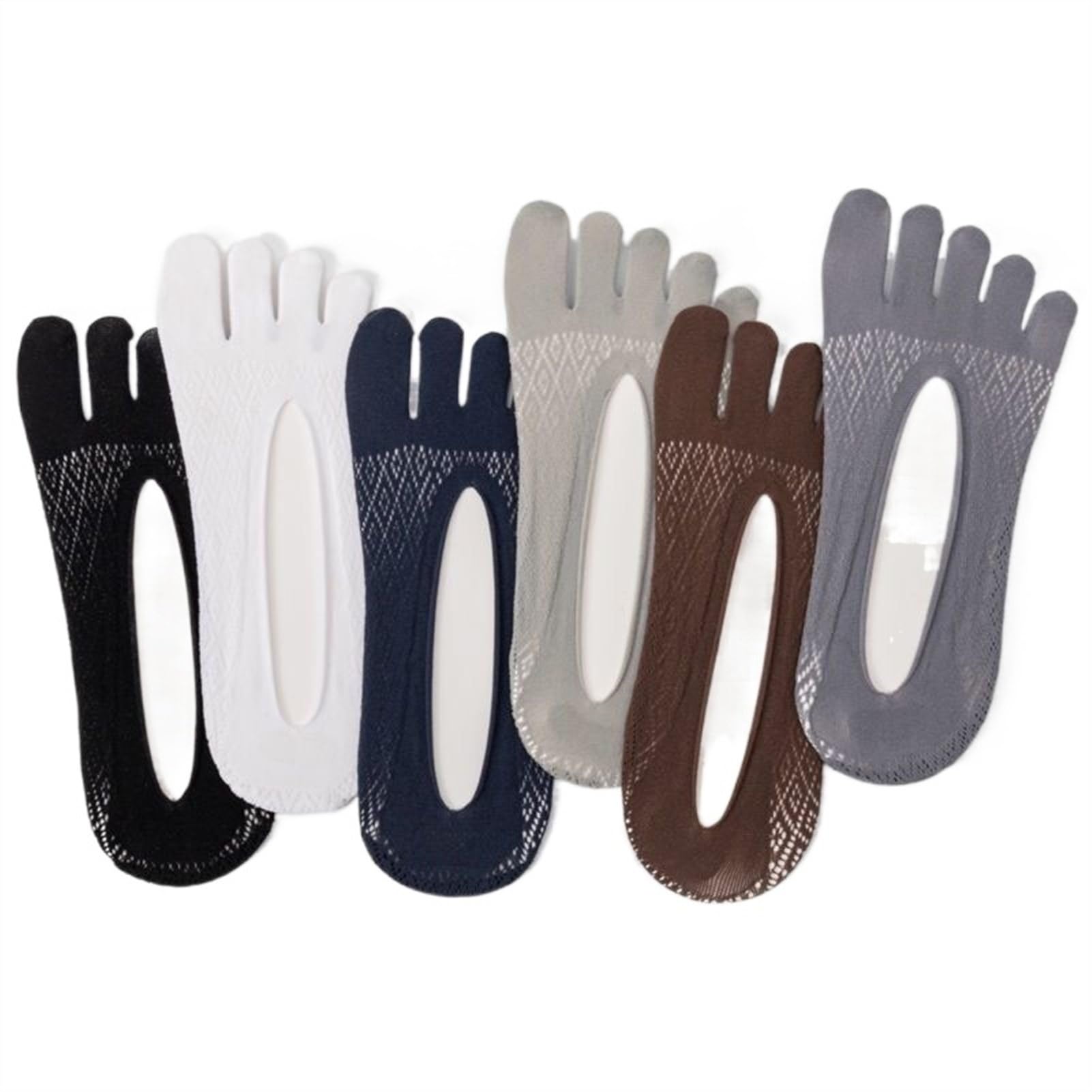 ERICAT 5 pares de calcetines de verano para hombre, ultrafinos, transpirables, invisibles, calcetines tobilleros para hombre, 5 gris oscuro, EU 37-45