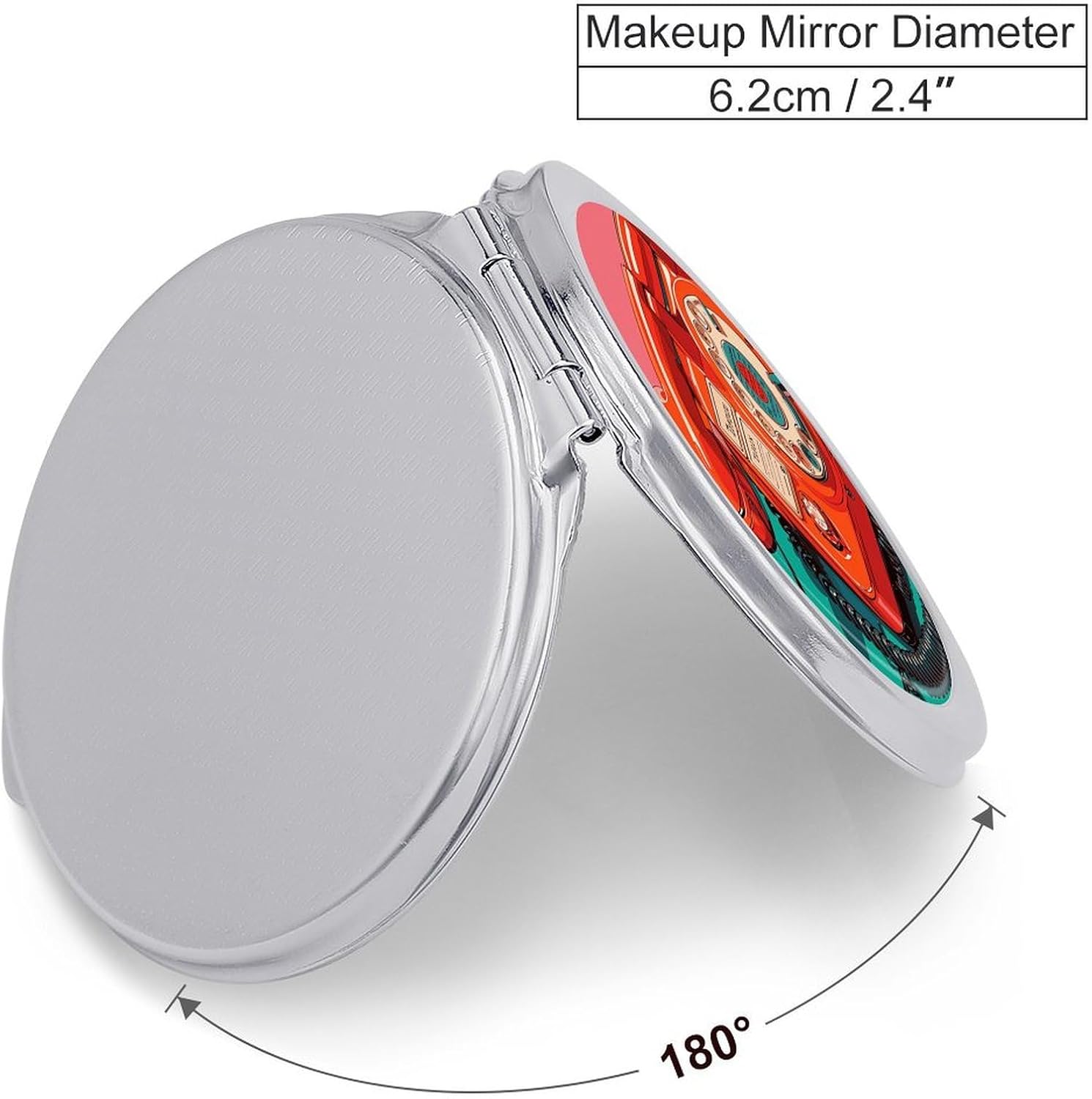 England UK Retro London Telephones Portable Makeup Mirror, Sided Travel Hand Mirror Mini Folding Mirror for Precise Makeup Women Daily Use