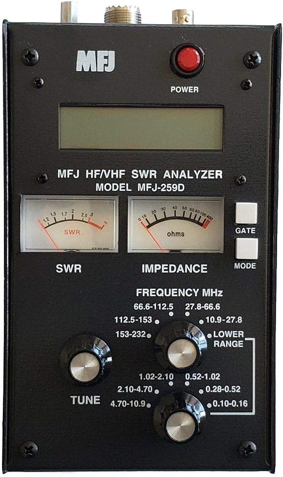 MFJ-259D MFJ259D Original MFJ Enterprises Antenna Analyzer, VHF/220 MHz (100-160 KHz, 280-520 KHz, .53-230 MHz) - Replaces MFJ-259C