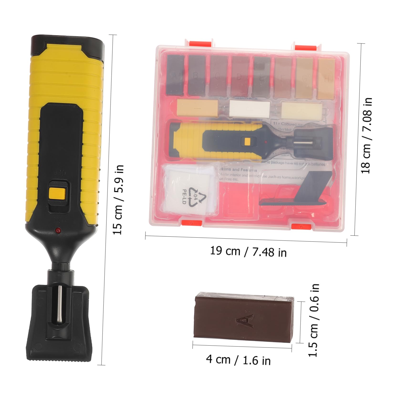1juego Kit De Reparación De Pisos De Madera y Vinilo De Cera Para Eliminar Rayones y Daños Superficies De Muebles y Suelos