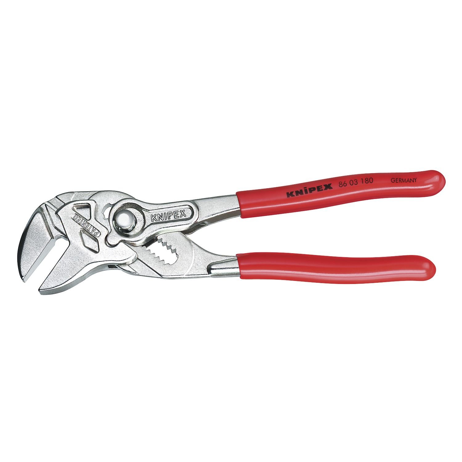 Knipex Pince-clé, chromée, 300 mm, pince en continu jusqu'à 68 mm, réglage fin par bouton-poussoir, clé réglable, remplace clés plates, 86 03 300