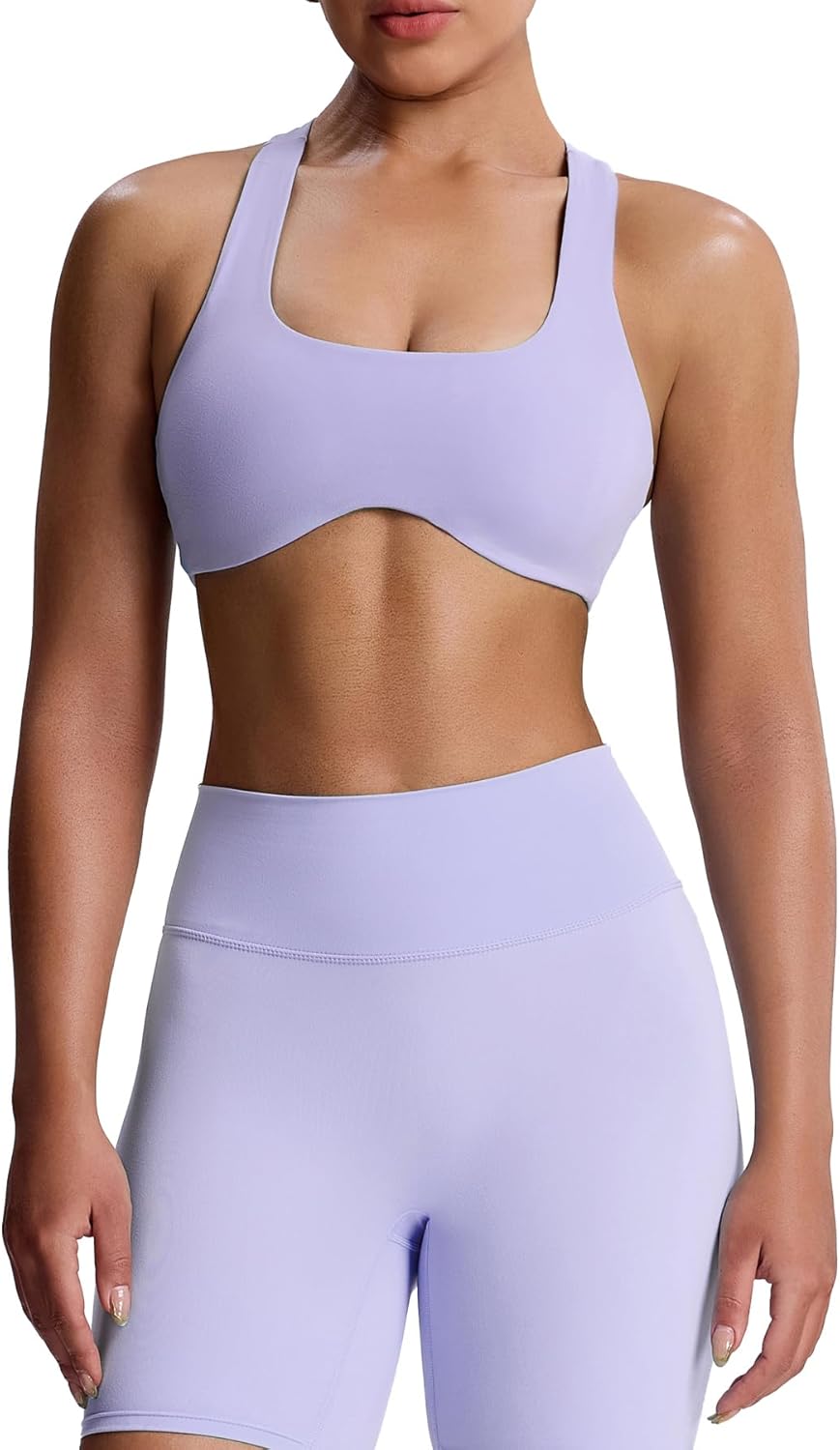 Aoxjox Women's Workout Sports Bras Fitness Define Sculpt Racerback Bra Yoga Crop Tank