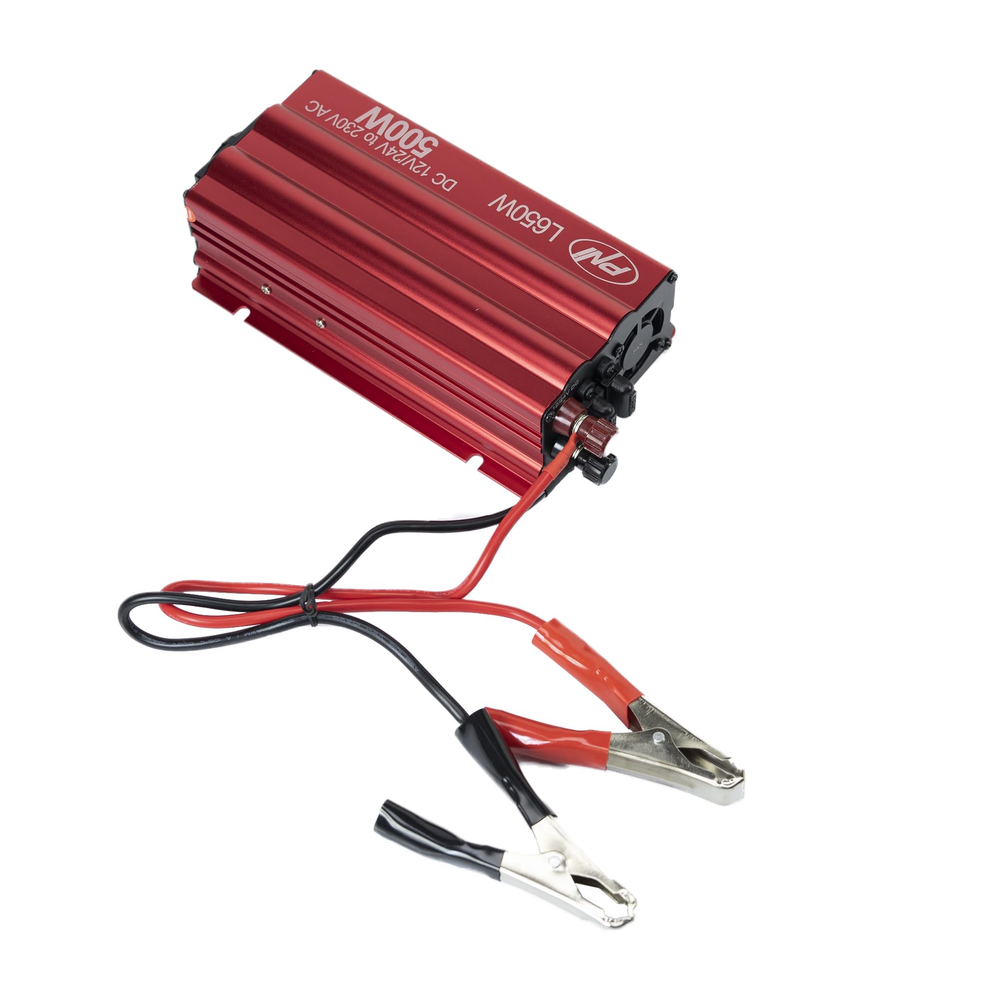 Inversor de tensión PNI L650W Doble Fuente de alimentación 12V/24V, Salida 230V, 500W, Seno Modificado, Enchufe USB 5V 500mAh, con Pinzas de alimentación y Enchufe de mechero incluidos