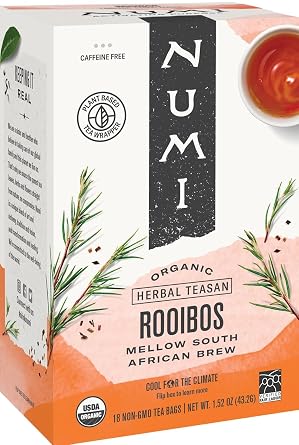 Numi Organic Rooibos Tea, 18 Herbal Tea Bags
