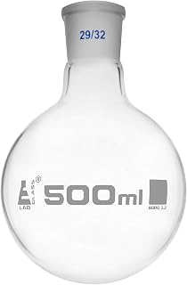 EISCO Florence Boiling Flask, 500ml - 29/32 Interchangeable Joint - Borosilicate Glass - Round Bottom