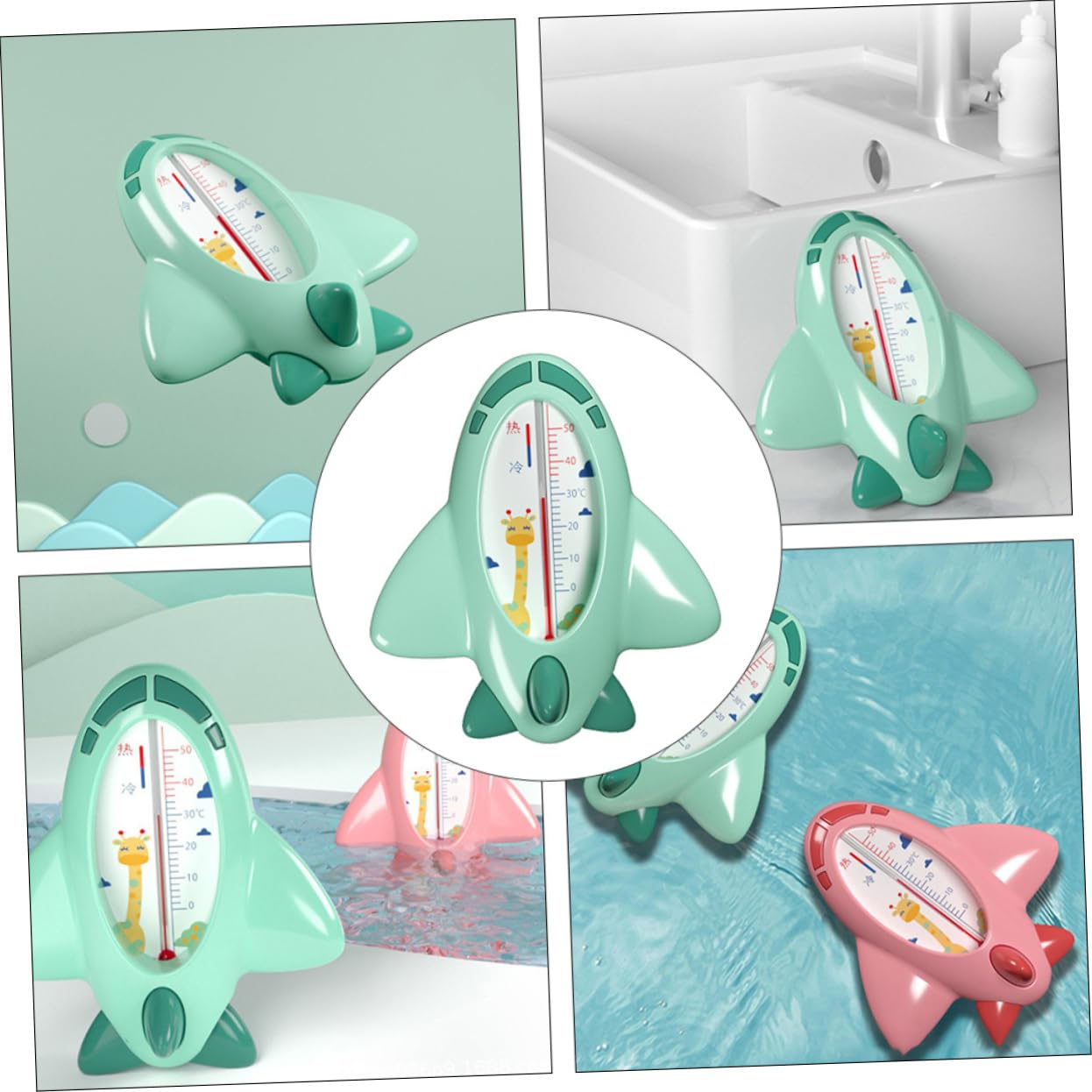 Toddmomy 1pc Bath Thermometer Water Temperature Gauge for Bathtub Swimming Pool and Fish Tank Safe and Design Green