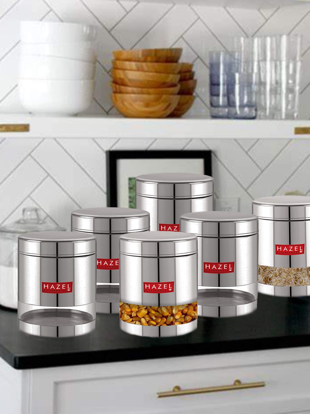 See full amazon price history chart for HAZEL Stainless Steel Containers Set for Kitchen Storage Transparent See Through Glossy Finish Storage Jars Dabba, Set of 6, 1000 ML Each, Silver HAZEL Stainless Steel Containers Set for Kitchen Storage Transparent See Through Glossy Finish Storage Jars Dabba, Set of 6, 1000 ML Each, Silver (B08XJQDV23) Amazon Price History, Amazon Price Tracker