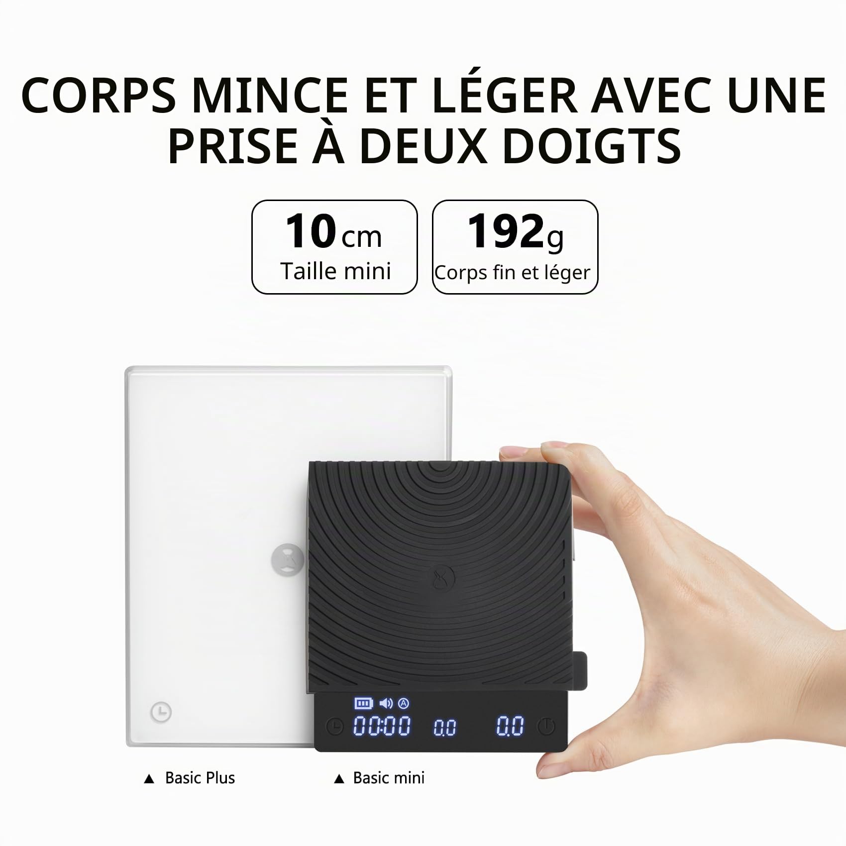 TIMEMORE Mini balance à café de base, balance à expresso électronique multifonction, balance numérique avec minuterie, ultra fine et légère, mini balance de cuisine numérique pour la pâtisserie, la