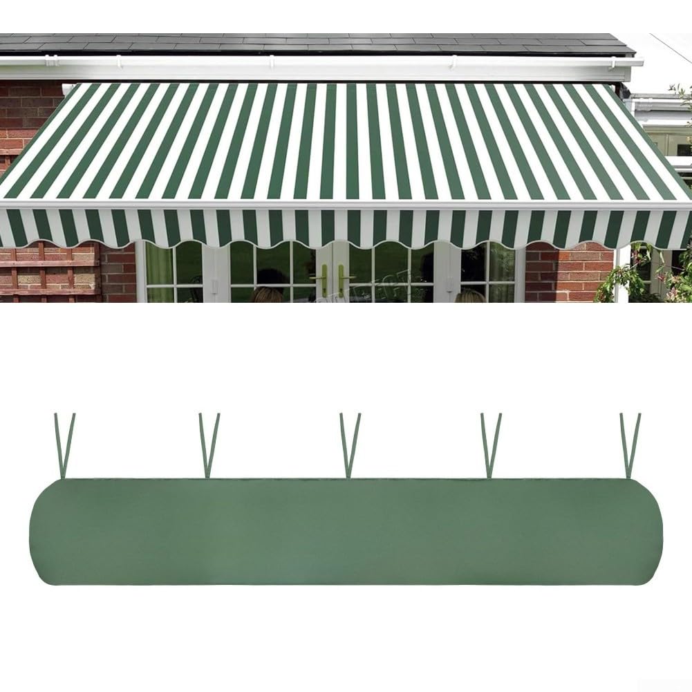 Cubierta para toldo de patio, 210D, impermeable, para jardín, exterior, terraza, retráctil, persiana, cubierta protectora para el sol, color verde (4 m)