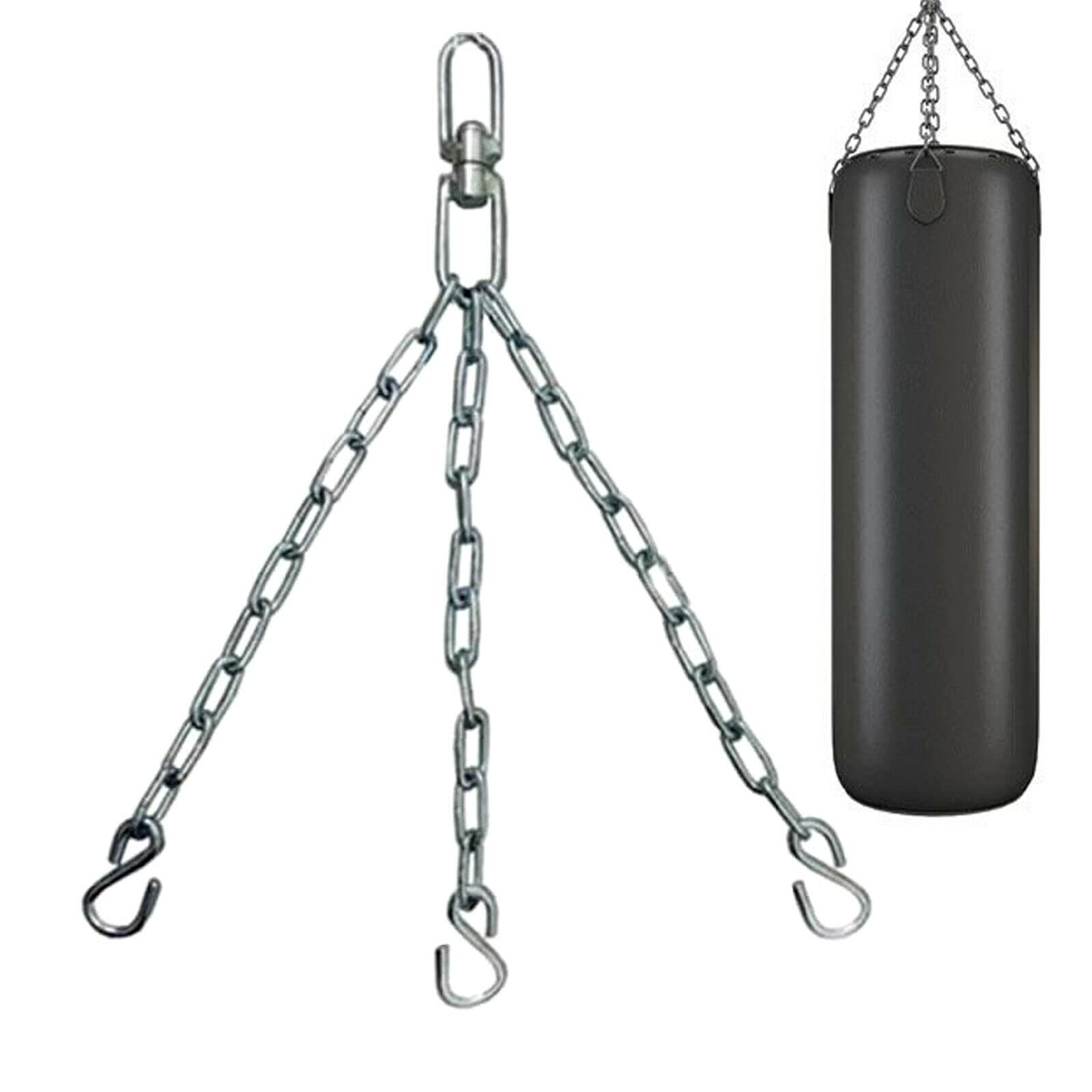 YNR Young & Relentless 3 4 6 Strand Hanging Heavy Duty Steel Chains & Swivel MMA, Boxing Heavy Duty Punch Bag Chain hANGER (3 Chain)