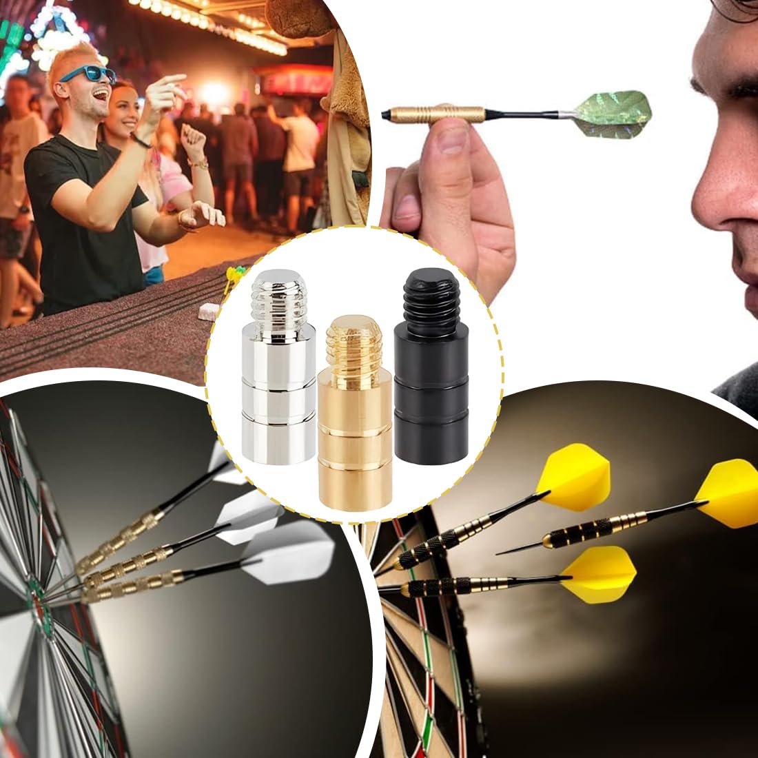 9 pièces Kit d'outils de fléchettes en laiton, accessoires de contrepoids pour fléchette, poids en 3 couleurs, 2g