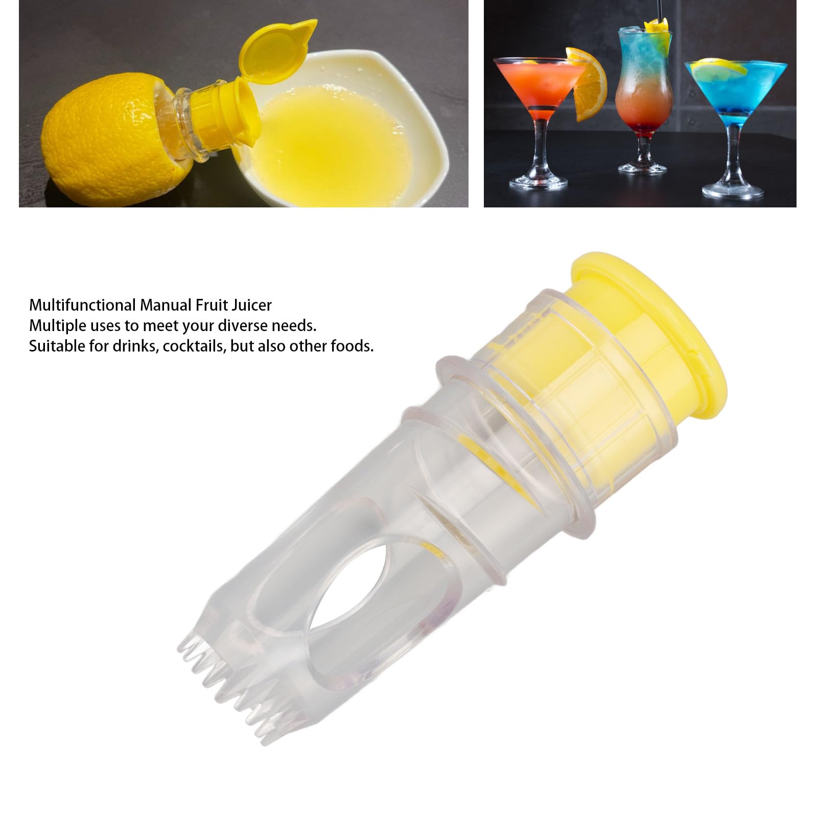 Lemon Squeezer, Manual Fruit Juicer Hand Juicer Citrus Squeezer with Pouring Spout for Cocktails Beverages Lemonades