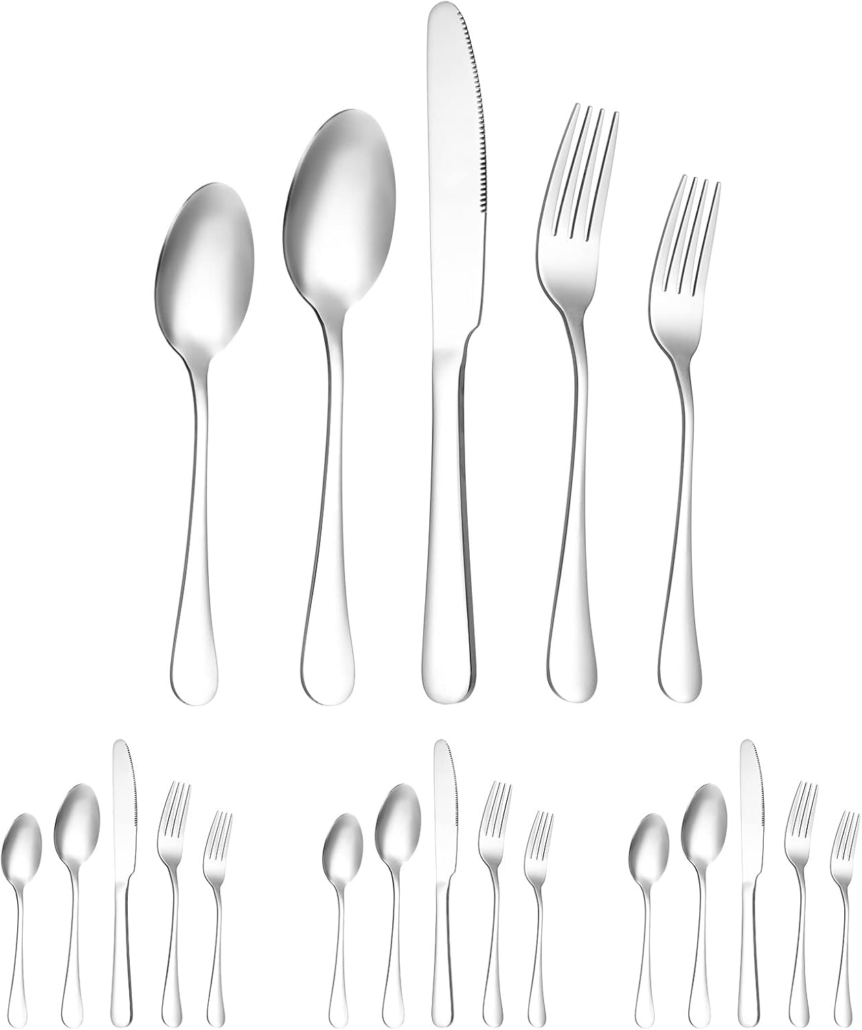 Flatware Cutlery Silverware Set 20 Pieces Stainless Steel