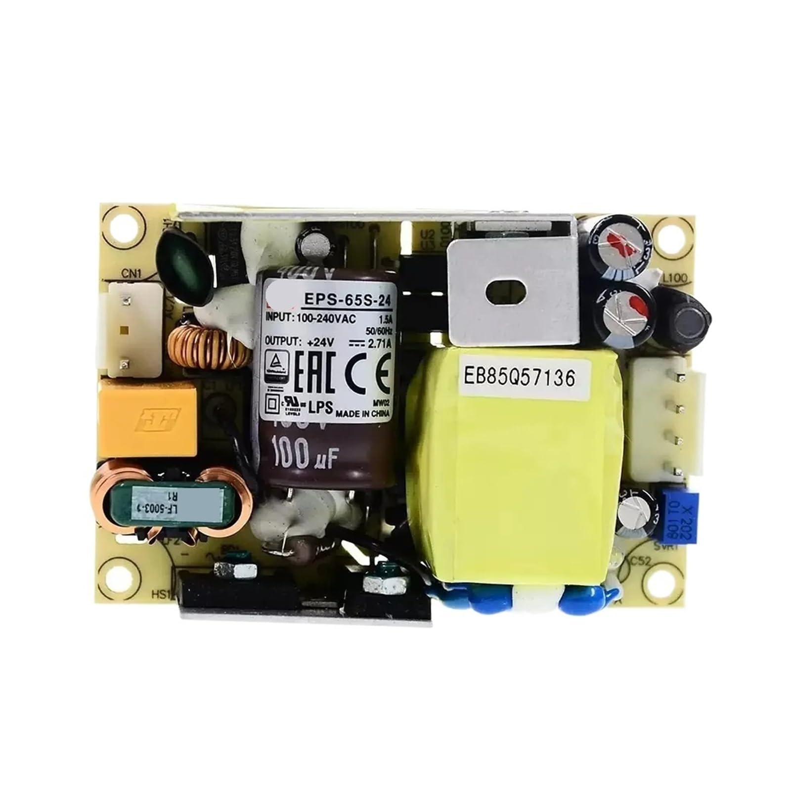 Alimentation à découpage EPS-65S Mean Well 65W sortie unique 12V 24V