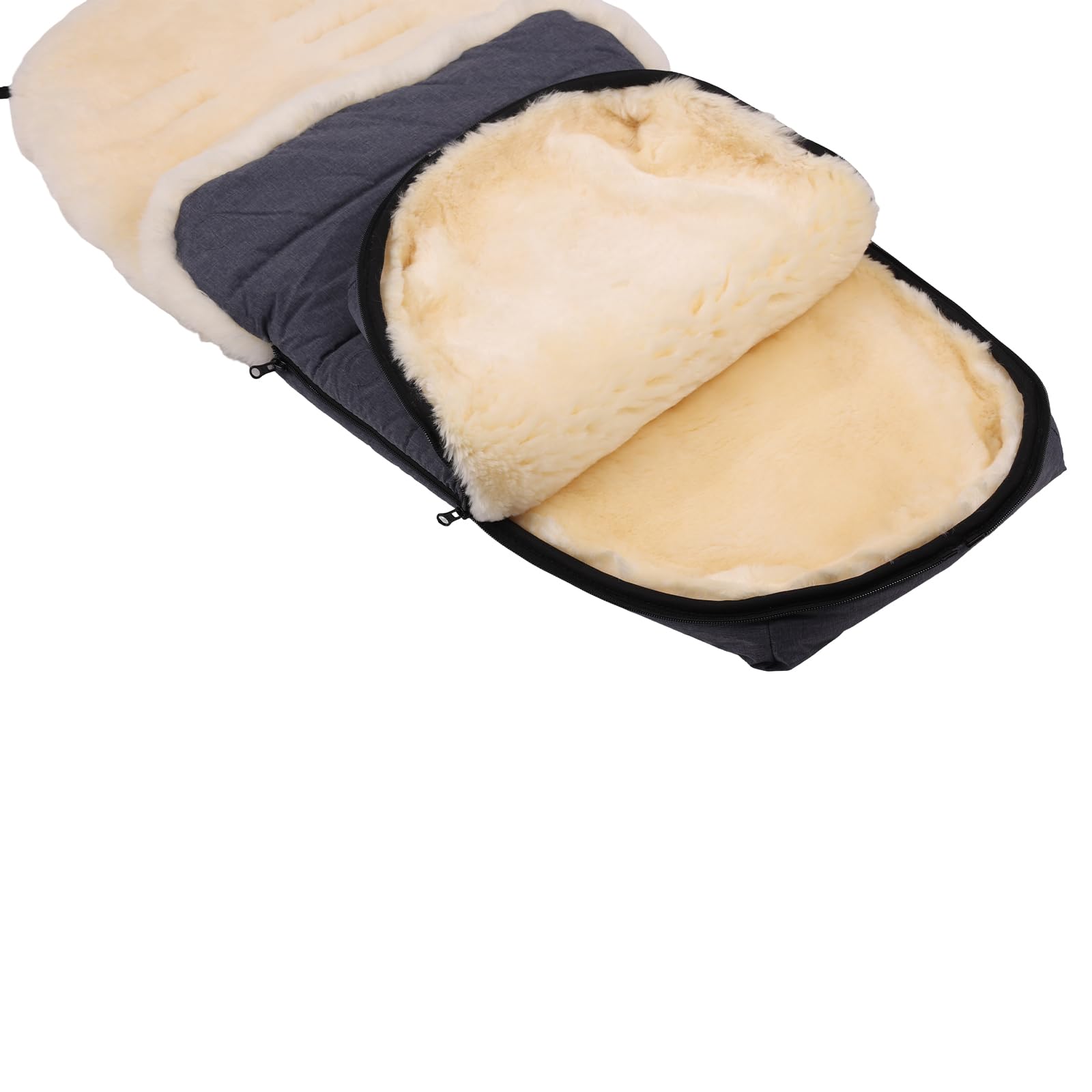 Śpiwór do wózka dziecięcego, przytulny, wiatroszczelny i wodoszczelny, termoregulacyjny, zamek błyskawiczny, 95 x 40 cm, szary melanż)