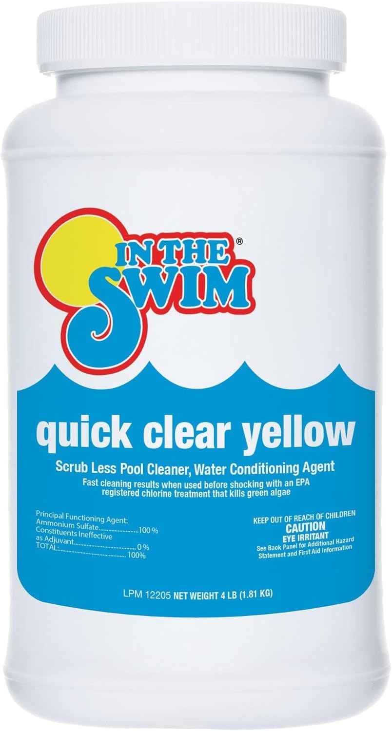 In The Swim Quick Clear Yellow - Turn Your Pool Water from Yellow and Cloudy to Sparkling Blue - 4 Pound