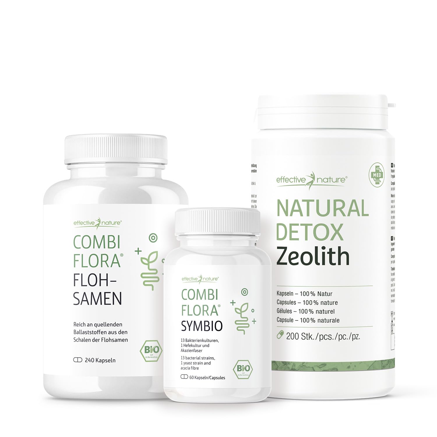 SIMPLE CLEAN - Sanfte Darmreinigung und effektive Entwicklung der Darmflora mit Natural Detox Zeolith, Combi Flora SymBIO und Psylliumschalen (4-Wochen-Darmkur)