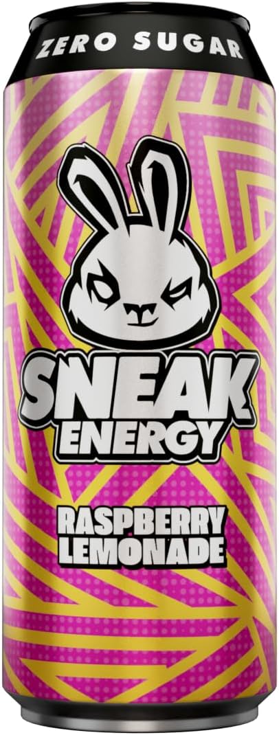 Energy Drink Cans | Raspberry Lemonade with Brainberry | No Sugar. No Junk. Just Natural Caffeine & Focus-Boosting Nootropics | 500ml x 12