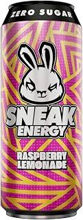 SNEAK Energy Drink Cans | Raspberry Lemonade with Brainberry | No Sugar. No Junk. Just Natural Caffeine & Focus-Boosting N...