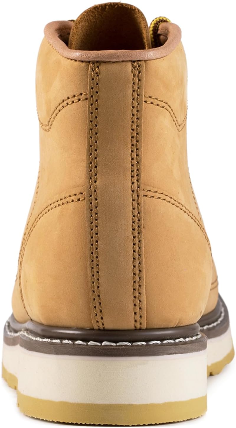 Men's SureTrack 6" Leather Soft Toe Work Boots for Men, Wedge Slip-Resistant, Durable Men's Work Boots, EH 84893
