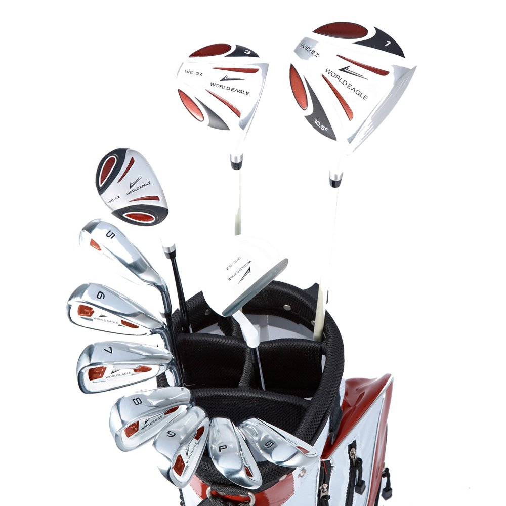 WORLD GOLF(ワールドゴルフ) ワールドイーグル WE-5Z メンズゴルフセット【ホワイト】R+【ホワイト/レッド】J-F-01α スタンドバッグ 5z-w/r+f-01 w/r Amazon.co.jp: WORLD GOLF(ワールドゴルフ) ワールドイーグル WE-5Z